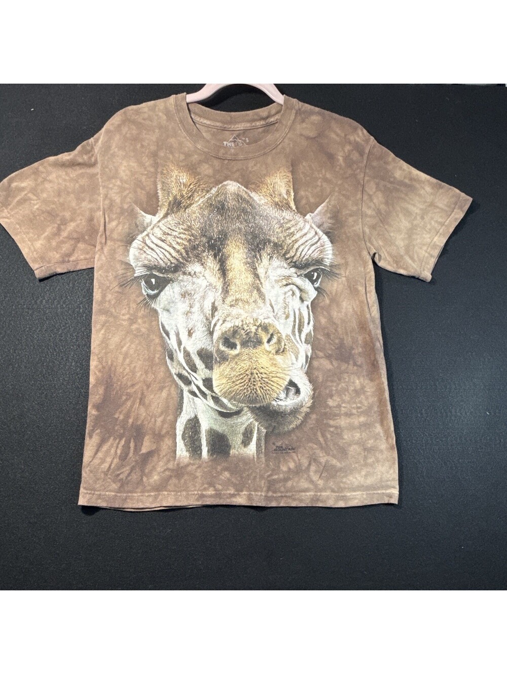 The Mountain Tie-Dye Cow Animal Graphic Crew Neck Short Sleeve Cotton Tee S